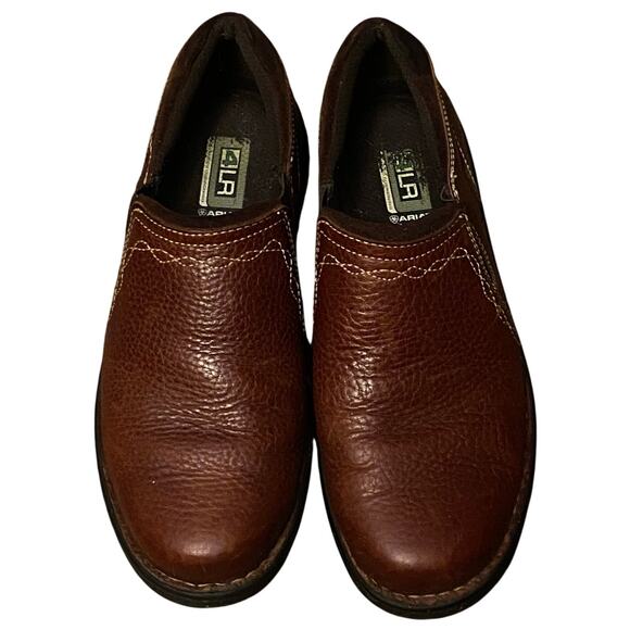 Ariat "Loden 10001296" Women's Brown Leather Slip On Loafer, Western, 4LR, 8.5 - Picture 1 of 7